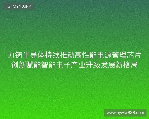 力锜半导体持续推动高性能电源管理芯片创新赋能智能电子产业升级发展新格局